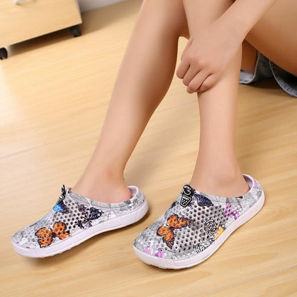 Summer Sandals Mesh Shoes Breathable Beach Slippers Water Hollow Wading Rubber
