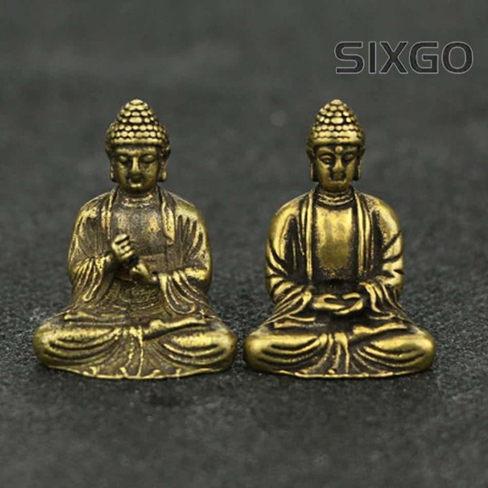 1 Pc Mini Pure Copper Sakyamuni Decoration Bronze Buddha Statue