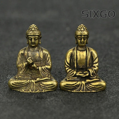 1 Pc Mini Pure Copper Sakyamuni Decoration Bronze Buddha Statue