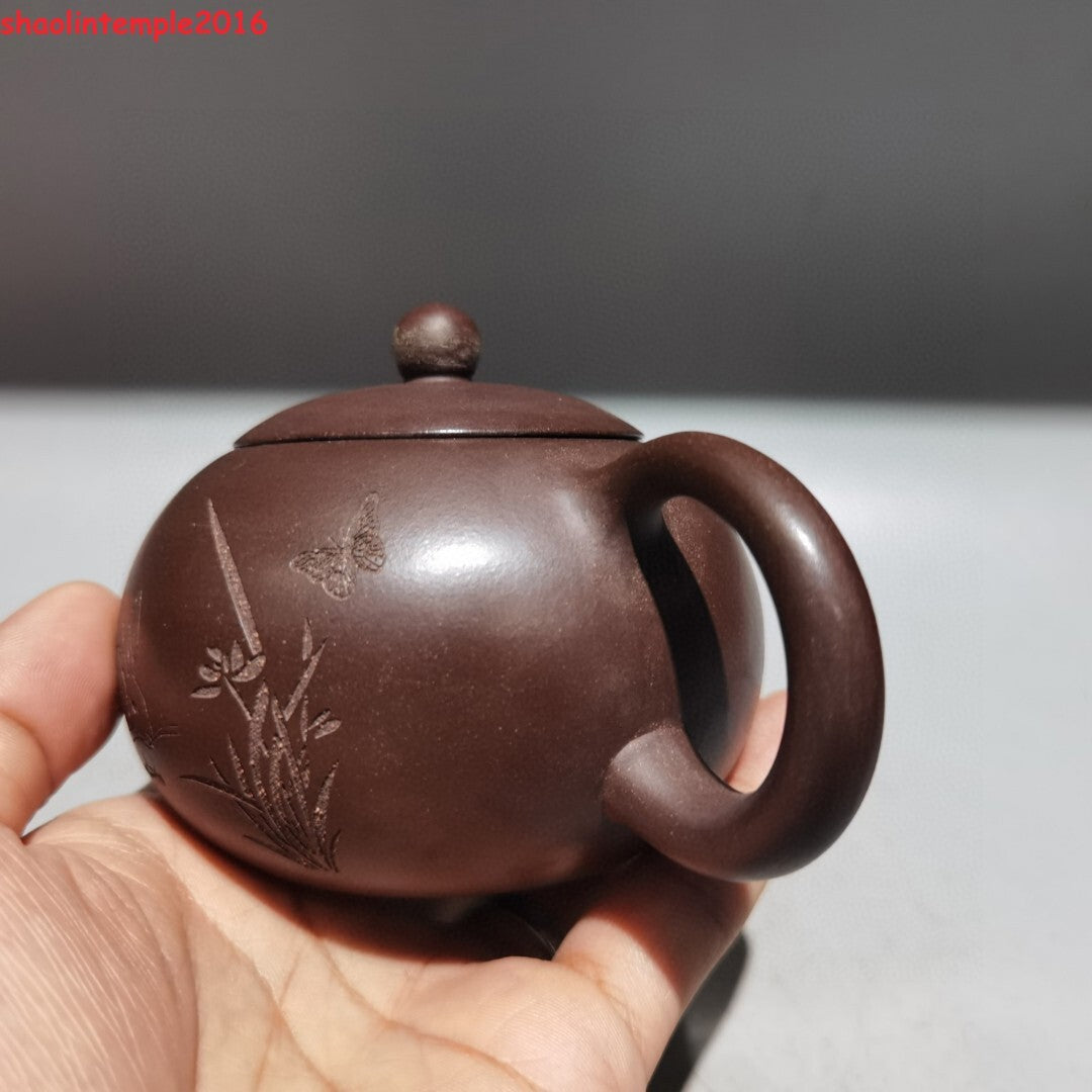 5.2''Old Chinese Yixing Zisha Exquisite Purple Clay Teapot Marke Xishi Pot