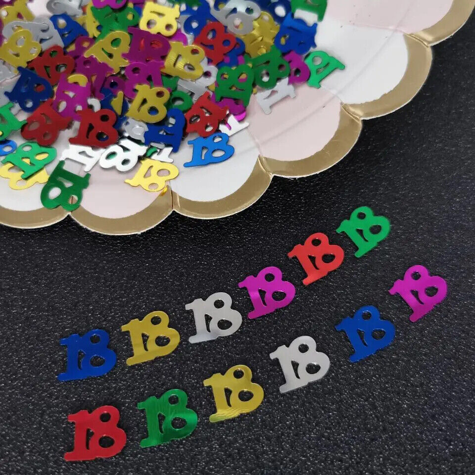Number 18 Confetti 15g PVC Sequin Birthday Party Anniversary Event Balloon Decor