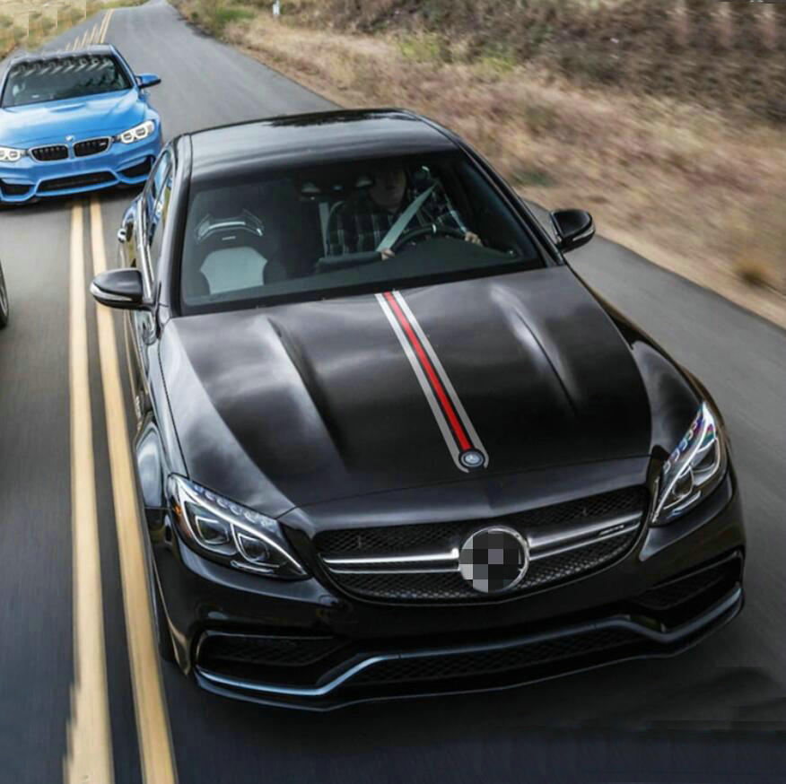Hood Rear Racing Stripe Car Sticker Kit for Mercedes Benz Decal Custom All Model