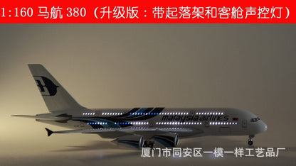 45CM 1:160 Malaysia Air Model Airlines Airbus A380 Resin Airplane LED Lamp Model