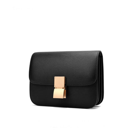 Real Leather Small Flap Box Square Clutch Shoulder Bag Purse Crossbody Trunk