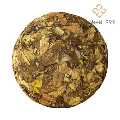 300g White Tea Cake Fuding 2023 Sun‑Dried Shoumei Floral Rock Sugar Leaf Tea