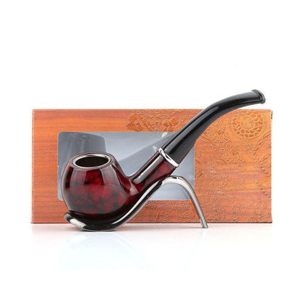 Tobacco Pipes Retro Acrylic Durable Resin Smoking Cigar Tools Bent Type Gift Box