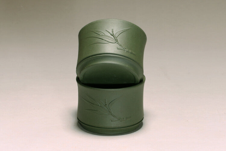 bamboo relief zisha tea cup real yixing purple clay kungfu tea cup 60ml marked