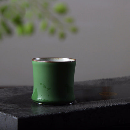 Bamboo Green Ceramic Teacup Bamboo Green Glazed Master Cup Home Tea Mug