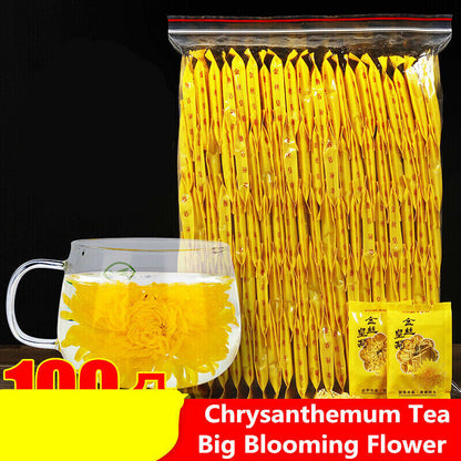 Organic Yellow Chrysanthemum Tea Big Blooming Flower Dry Herbal Health Herbs Tea