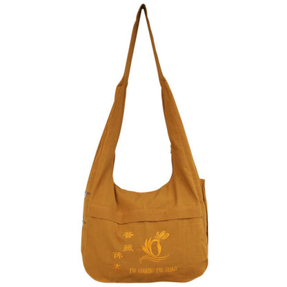 Embroidery Shoulder Bags Shaolin Zen Monk Buddhist Meditation Lay Kung Fu Bag