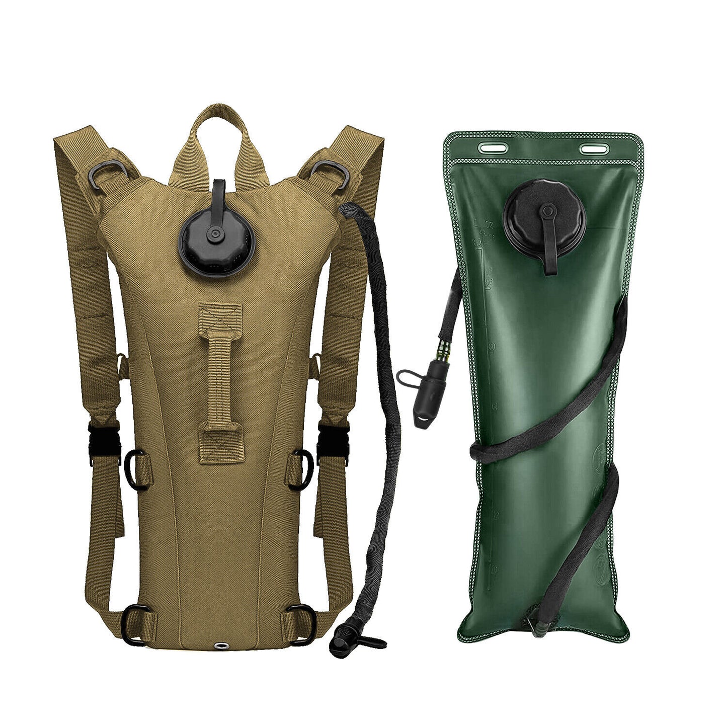 3L Water Bladder Hydration Pack Bag Water Storage Backpack for Hiking Camping US