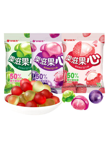 好丽友果滋果心软糖儿童qq糖果休闲食品holliyou Fruit Heart Jelly Kids Qq Candy Snack Food