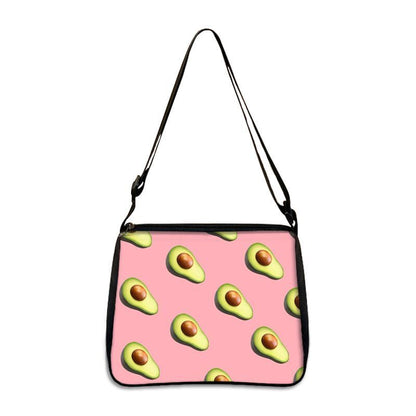 Cute Avocado Lemon Print Shoulder Bags Handbag Clutch Lipstick Purse Storage Bag