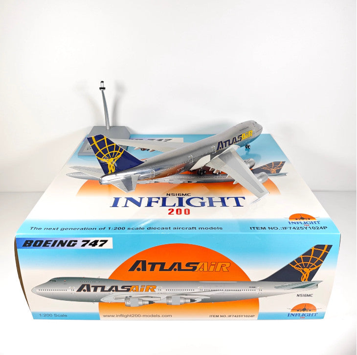 1:200 InFlight Atlas Air B747 N516MC Passenger Airplane Diecast Plane Model
