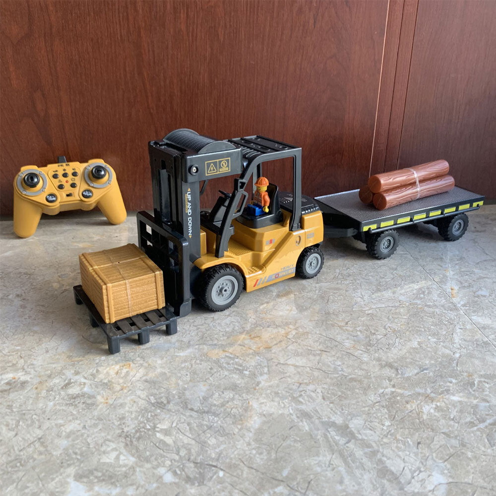1/24 RC Crane with Trailer Toys for Boys Remote Control Fork Truck Toy Kids Gift