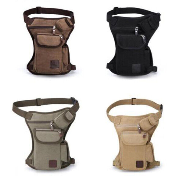 Men's Outdoor Hiking Camping Sport Waist Packs Leg Bag Canvas Waist Bag Belt Bag