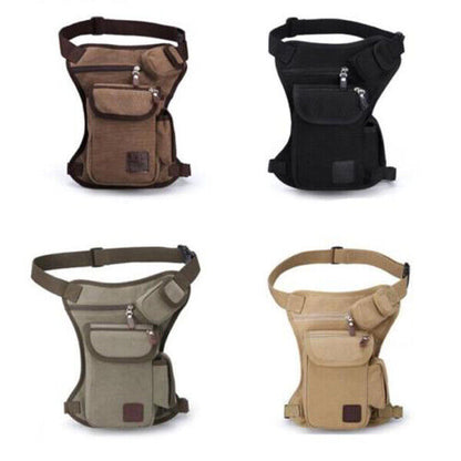 Men's Outdoor Hiking Camping Sport Waist Packs Leg Bag Canvas Waist Bag Belt Bag