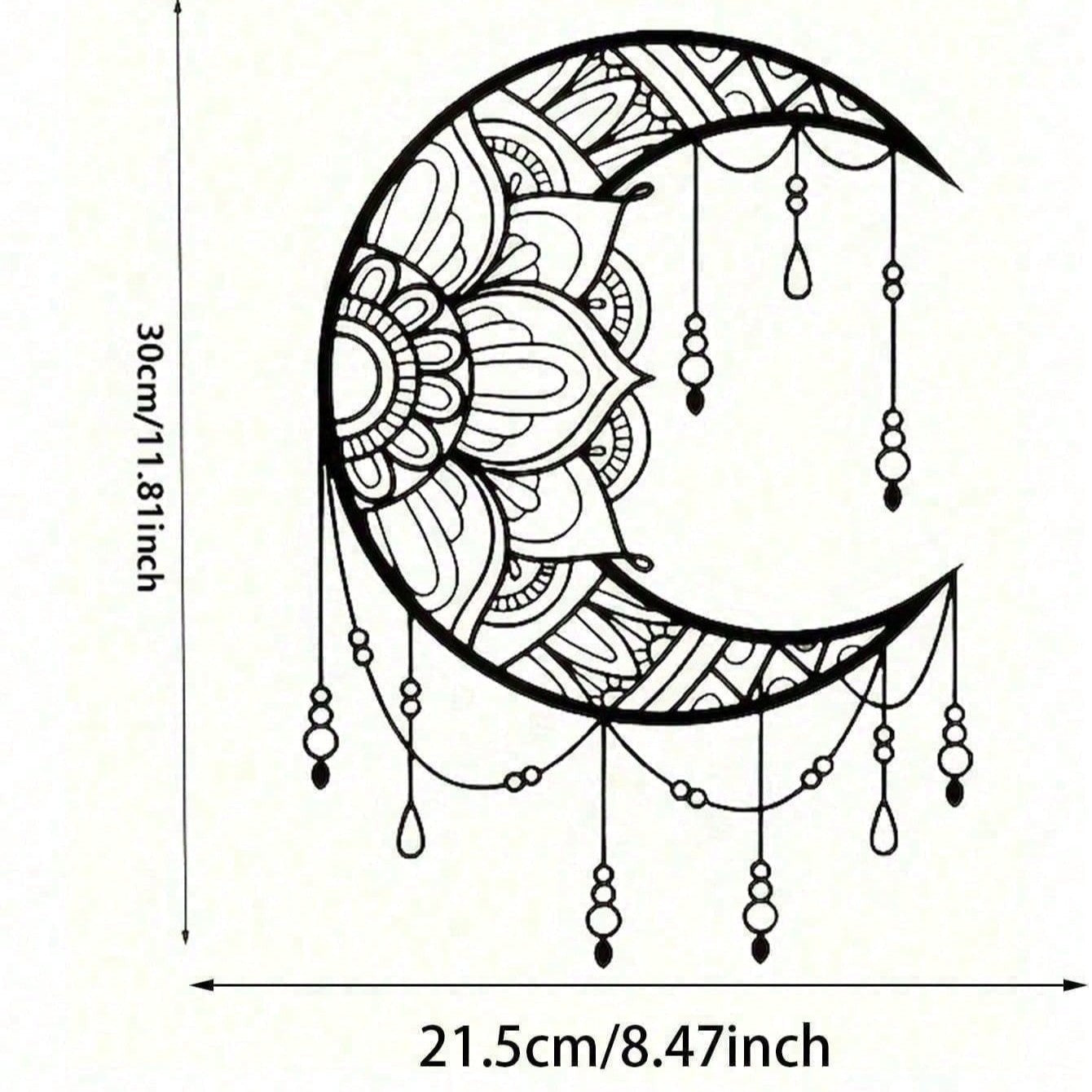 CIFbuy Bohemian Mandala Metal Moon Wall Art for Yoga Room Decor Gift