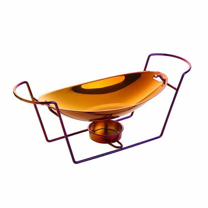 Kitchen Alcohol Stove 38.5x10.5x14.5cm Stainless Steel Chafing Dish Fuel Boilers