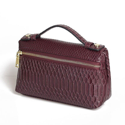 Pattern PU Leather Clutch Bag Women Trendy Make Up Handbag Purse Bag