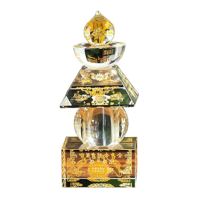 4.72" Buddhism Crystal Stupa Small Bodhi Pagoda Buddhist Altar Ornaments Collect