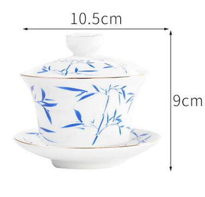 180ml Gaiwan Hand Painted Kung Fu Tea Set Ceramic Household Tea Cup Bowl Tureen