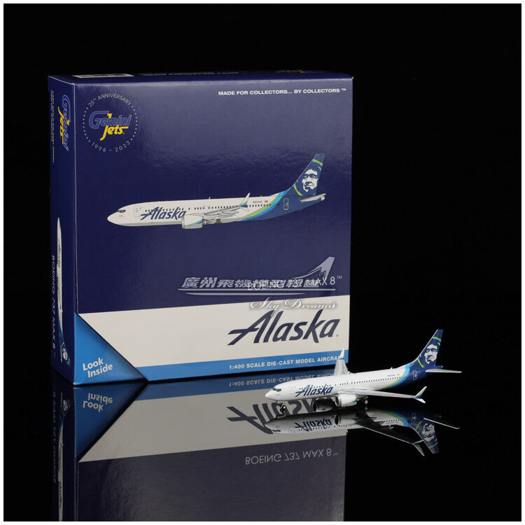 1:400 GeminiJets Alaska BOEING 737 MAX 8 Passenger Plane Diecast Aircraft Model