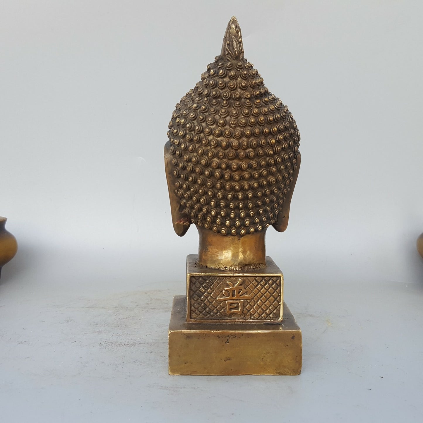 Brass Buddha Head Stamp Buddhism Illuminates Sculpture Statue Stamp Feng Shui