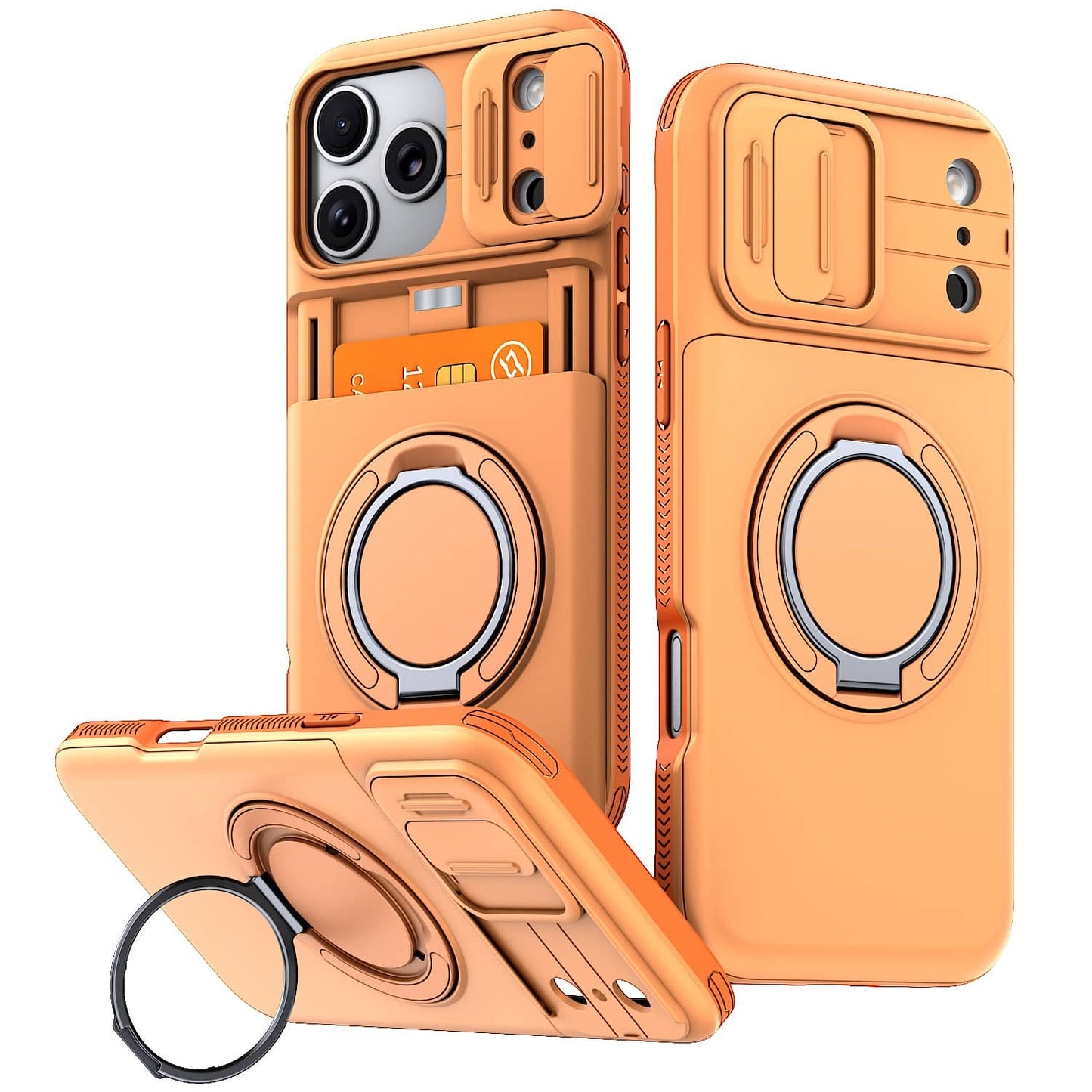 For iPhone 17 16 15 14 13 12 Pro Max 11 Case Wallet Card Holder Kickstand Rugged