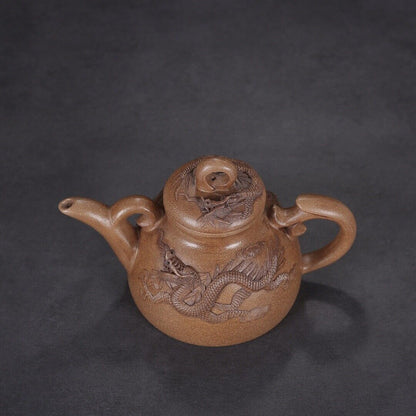 Chinese Yixing Zisha Clay Handmade Exquisite Teapot （龙行天下 底款：时大彬）