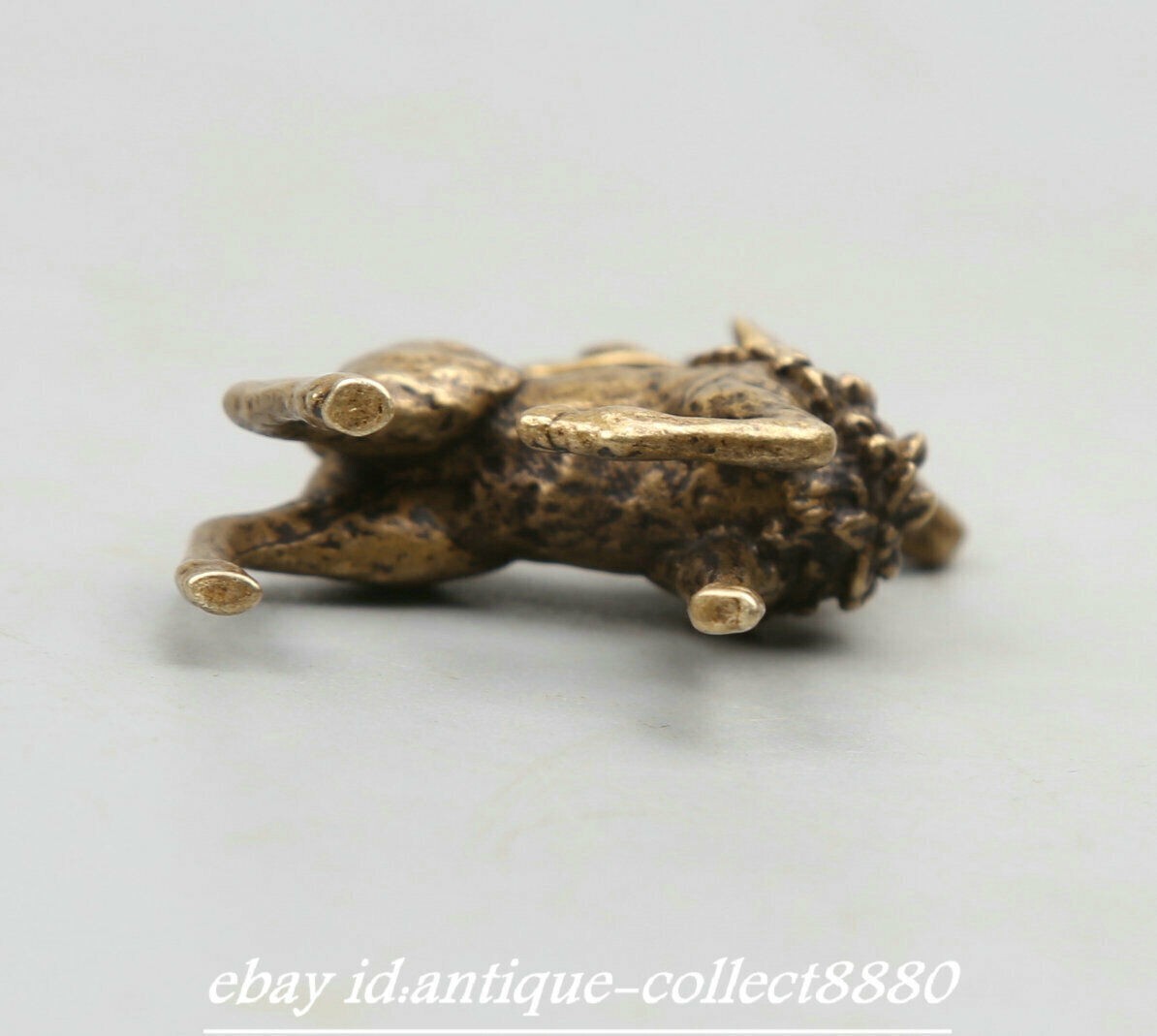 Curio Chinese Bronze Animal Lovable Deer Small Statue Statuary Tea Pet