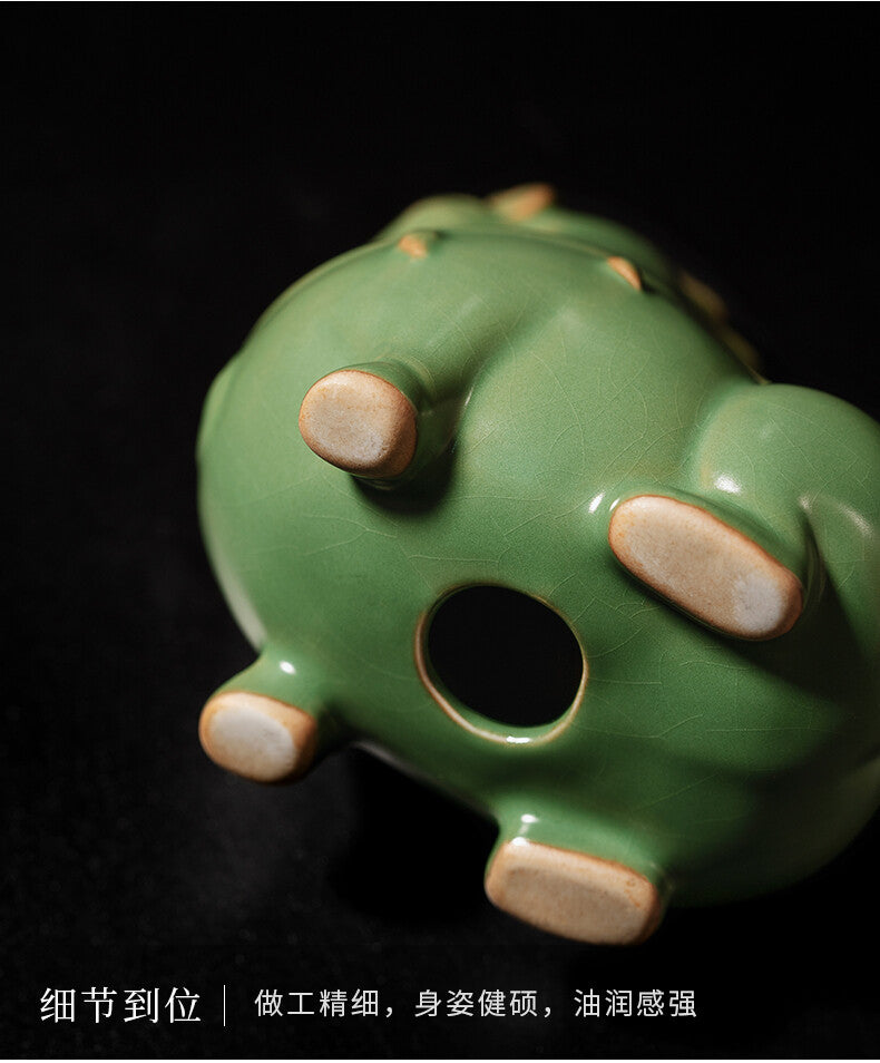 Ruyao Ceramic Green Horse Tea Pet Decoration Tea Play Creative Tea Ceremony