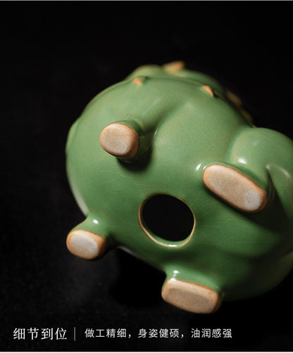Ruyao Ceramic Green Horse Tea Pet Decoration Tea Play Creative Tea Ceremony