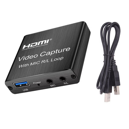 1080P Video Capture Card 4K Screen Record Game Streamer Device MIC R/L Loop