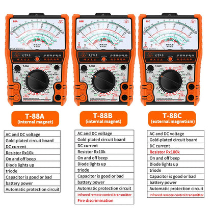 Pointer Multimeter T88A T88B T88C AC/DC 2500V Volt-Ammeter Analog Multimetro