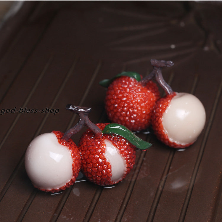Resin Tea Pet Home Table Decoration Color Change Fruit Litchi Chinensis Leechee