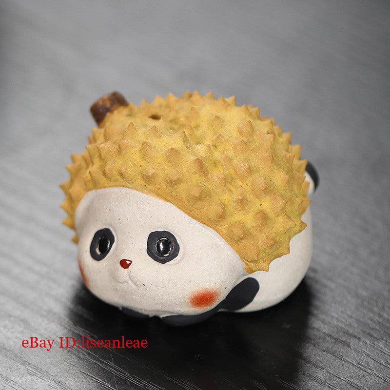 Purple Clay Tea Pet Fruit Cute Durian Panda Tea Table Decoration Tea Ceremony