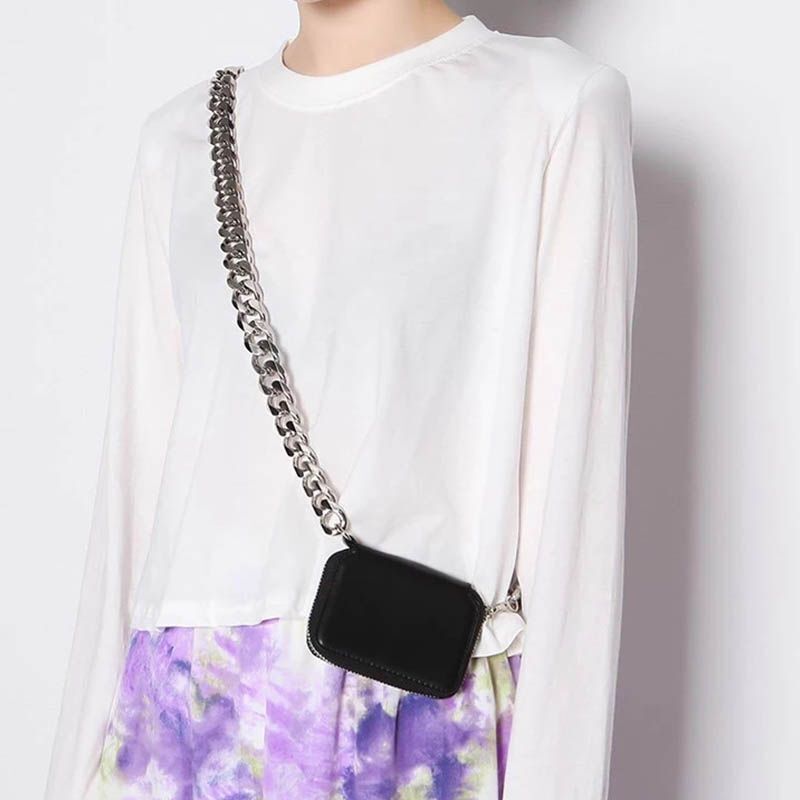 Luxury Tote Thick Metal Chain Shoulder Bag Bike Wallet Mini Coin Purse Crossbody
