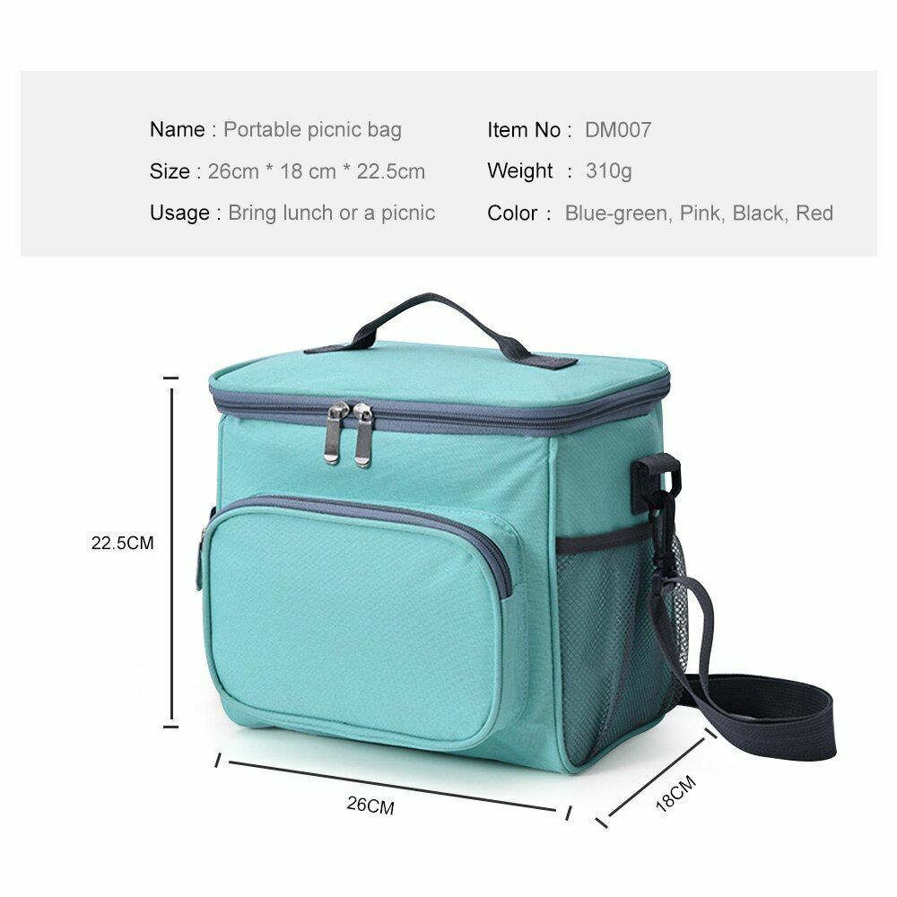 Portable Picnic Bag Thermal Lunch Box Handbag Waterproof School Food Storage Bag