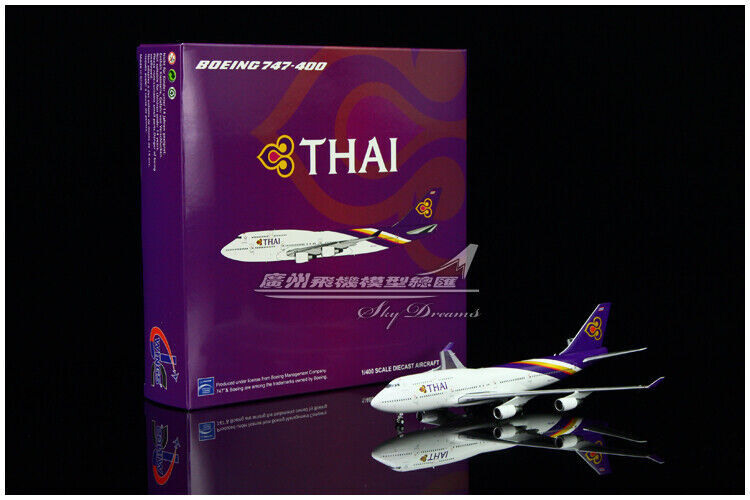 1:400 JC Wings THAI BOEING 747-400 Passenger Airplane Diecast Aircraft Model