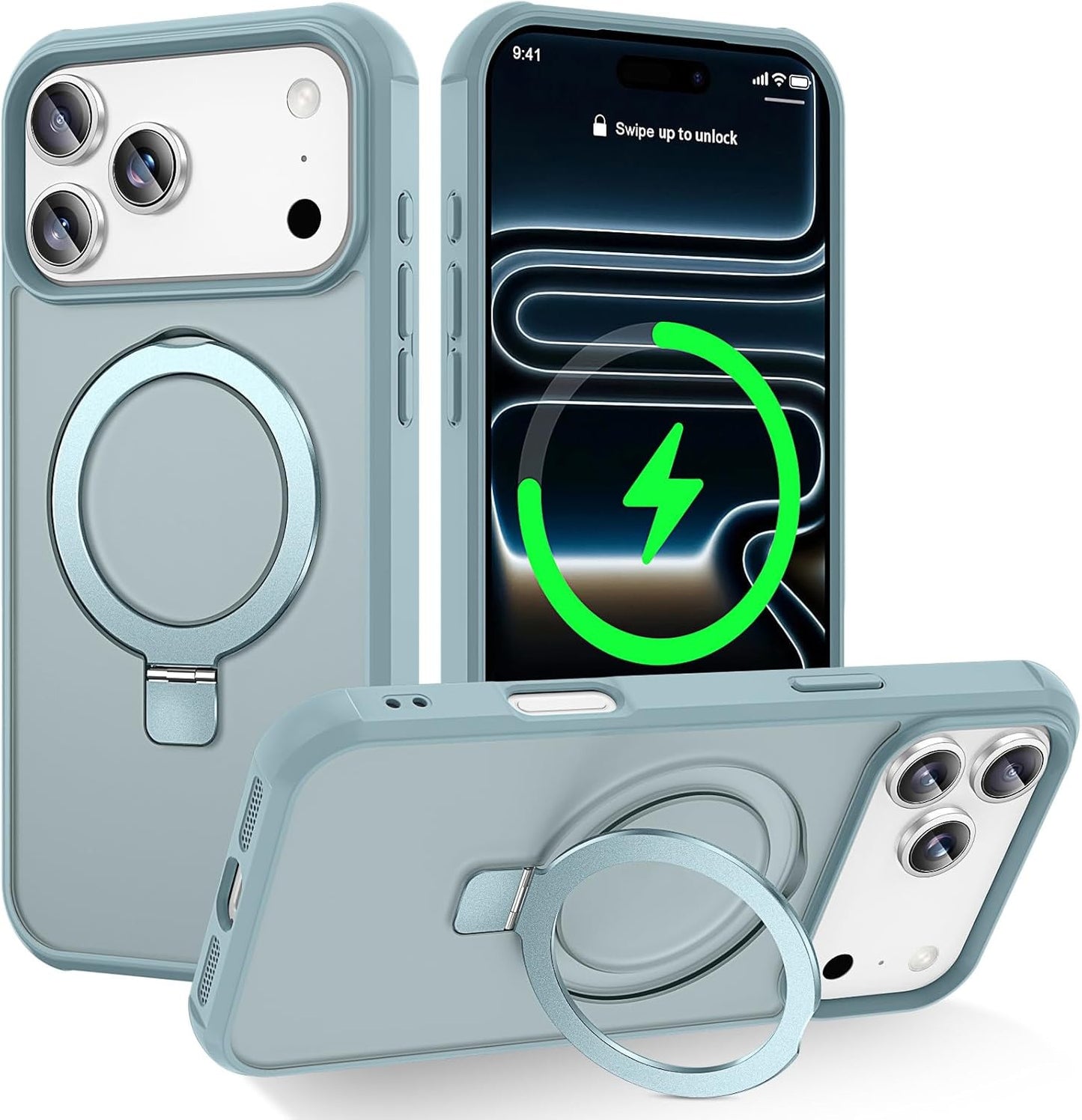 Magnetic Compatible with Iphone 17 Pro Max Case with Stand [Military Grade Drop