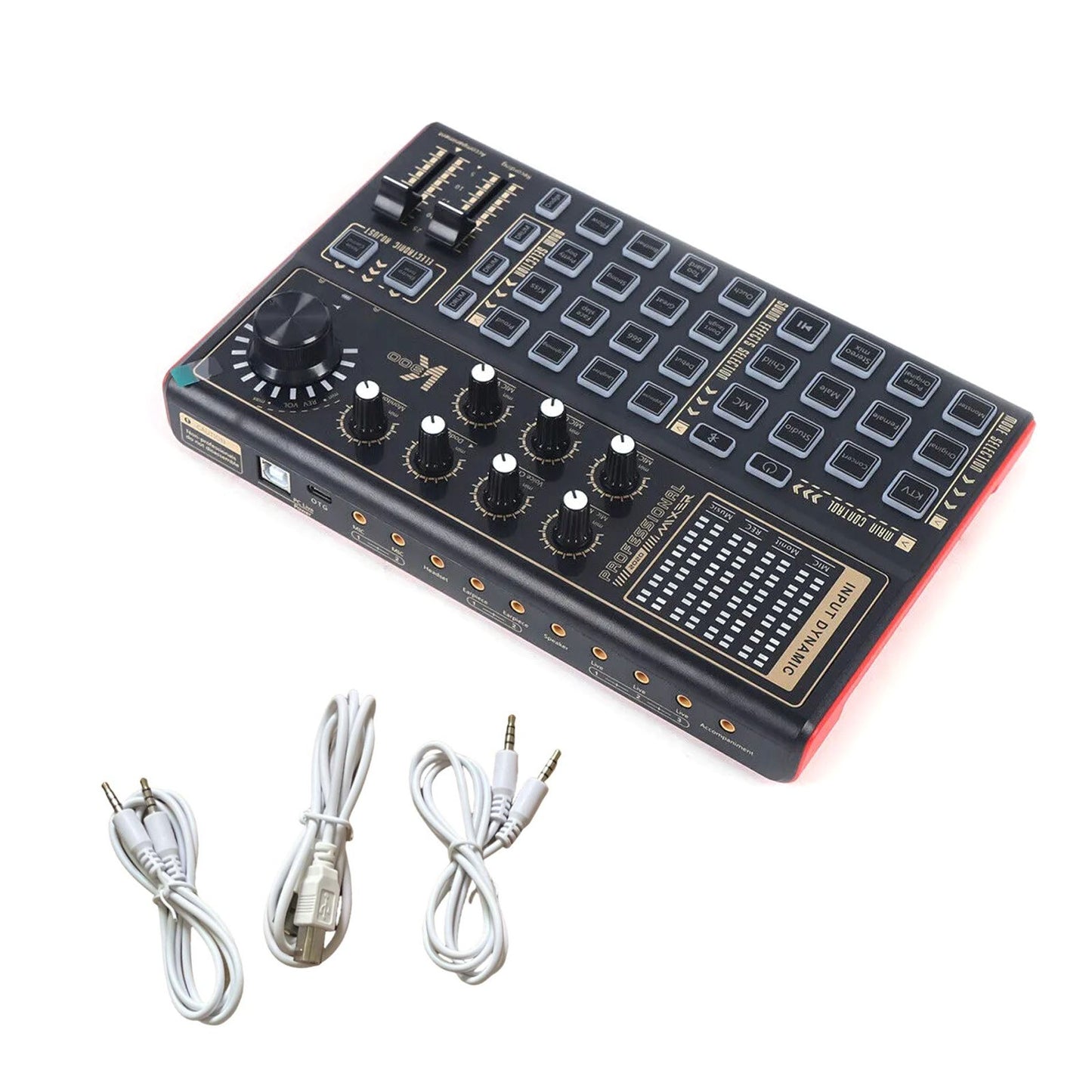 K300 Sound Card Professional Audio Mixer For Live Steaming For Music Recording