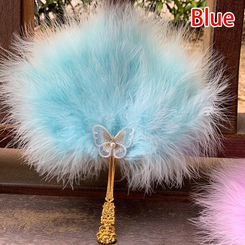 Feather Hand Fan Butterfly African Bride Bridesmaid Performance Dance Photo Prop