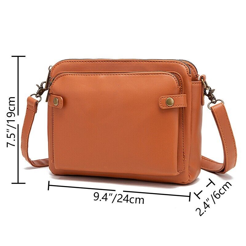 Women's Vintage Shoulder Bag Genuine Leather Crossbody Bag Multiple Pockets