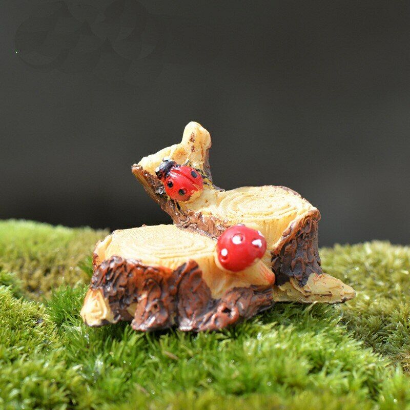 Figurines Moss Micro Landscape Mushrooms Stump Decoration Ornaments Mini Crafts