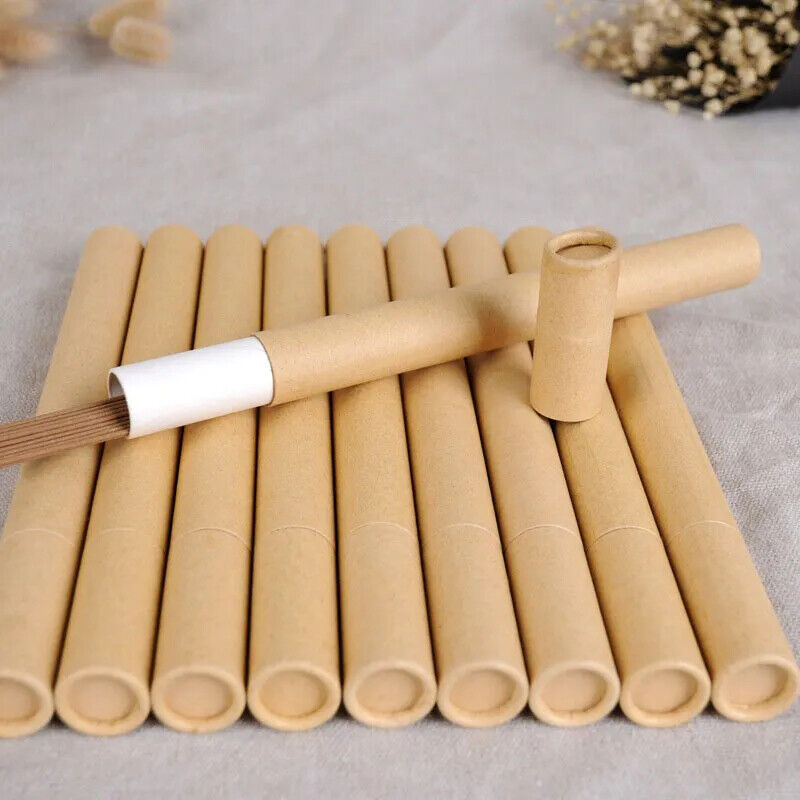 Incense Tube Long Kraft Paper Empty Barrel Household Joss Stick Storage 20 50Pcs