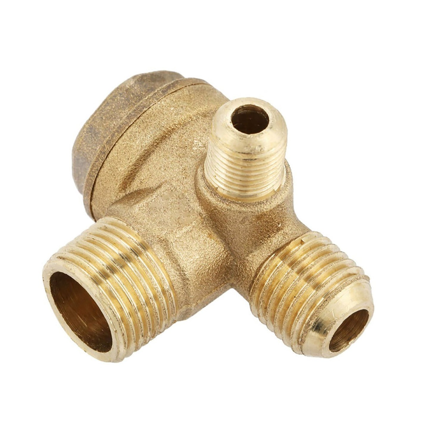 Heavy Duty Air Compressor Check Valve 90 Degree Brass M10xM14xPT3/8 Fitting Part