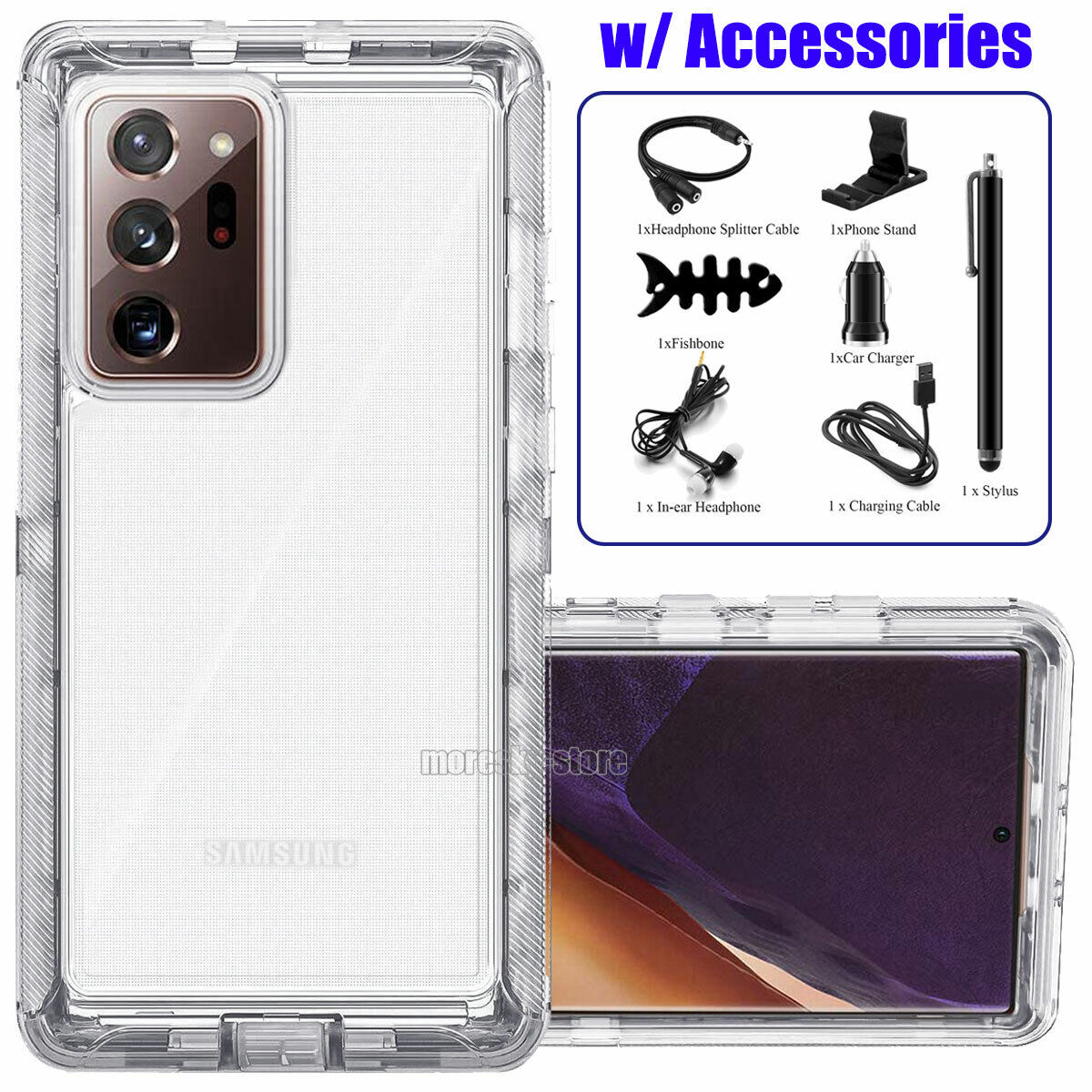 For Samsung Galaxy Note 20 Ultra 5G Transparent Case Clear Phone Cover Accessory