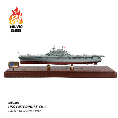 1:700 MILVIC USS ENTERPRISE CV-6 BATTLE OF MIDWAY 1942 Warship Diecast Model