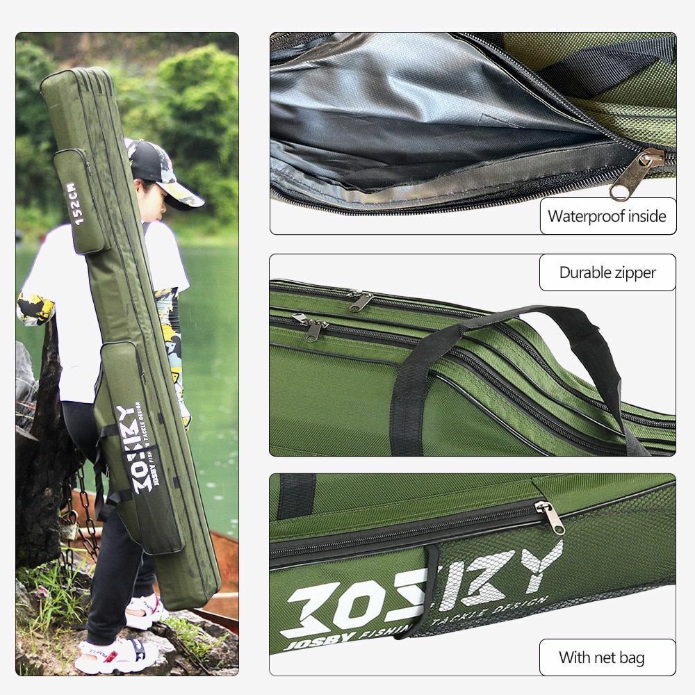 Fishing Rod Storage Bag Oxford Cloth Multifunctional 1/2/3 Layer Large Capacity